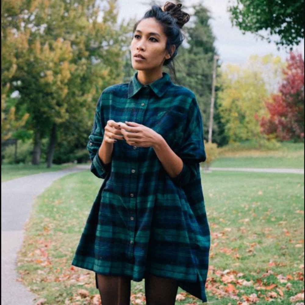 Nasty Gal Flannel Shirt Dress