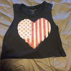 American heart flag crop top