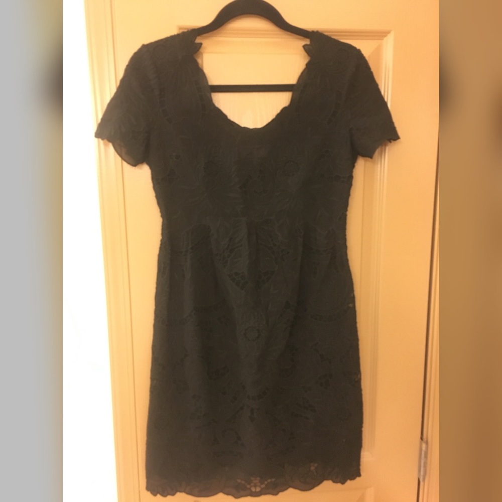 Vivien Tam Black Eyelet Dress