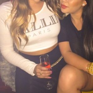 White Long Sleeve Fitted Crop