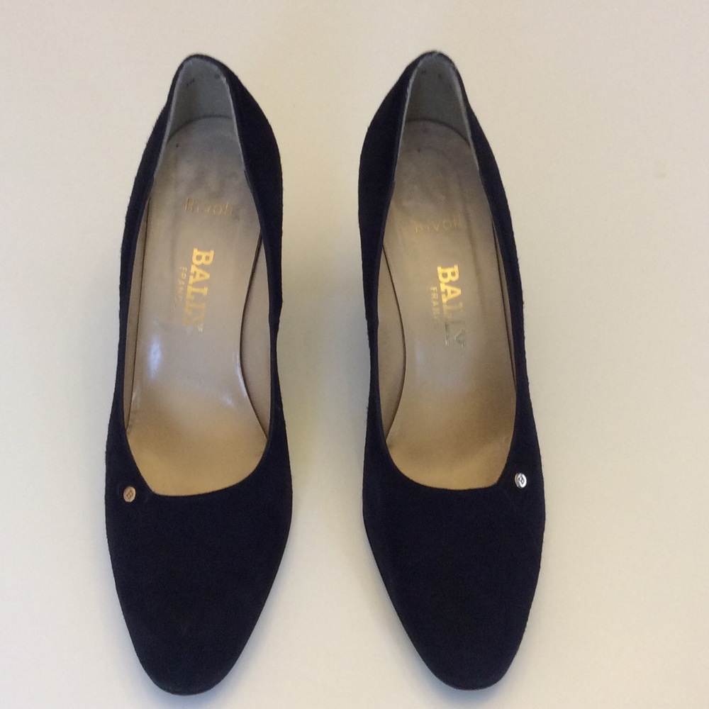 Bally Suede black mid-heel pumps size US 8.5