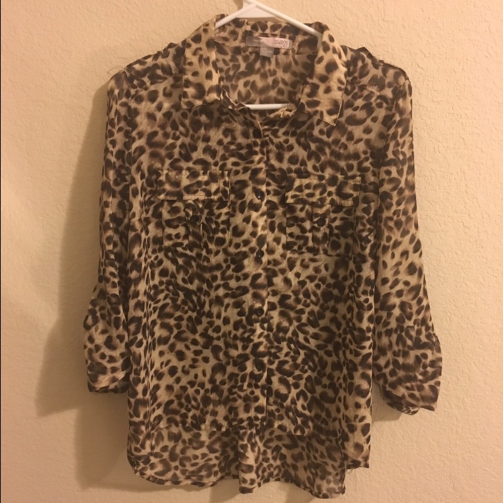 Cheetah Print Blouse