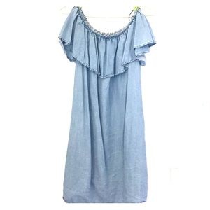 ZARA off the shoulder mini dress in blue