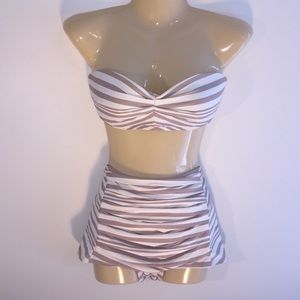 DKNY Sz Small Bandeau Top & Swim Skirt