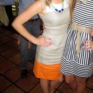 Banana Republic Tan Colorblock Dress