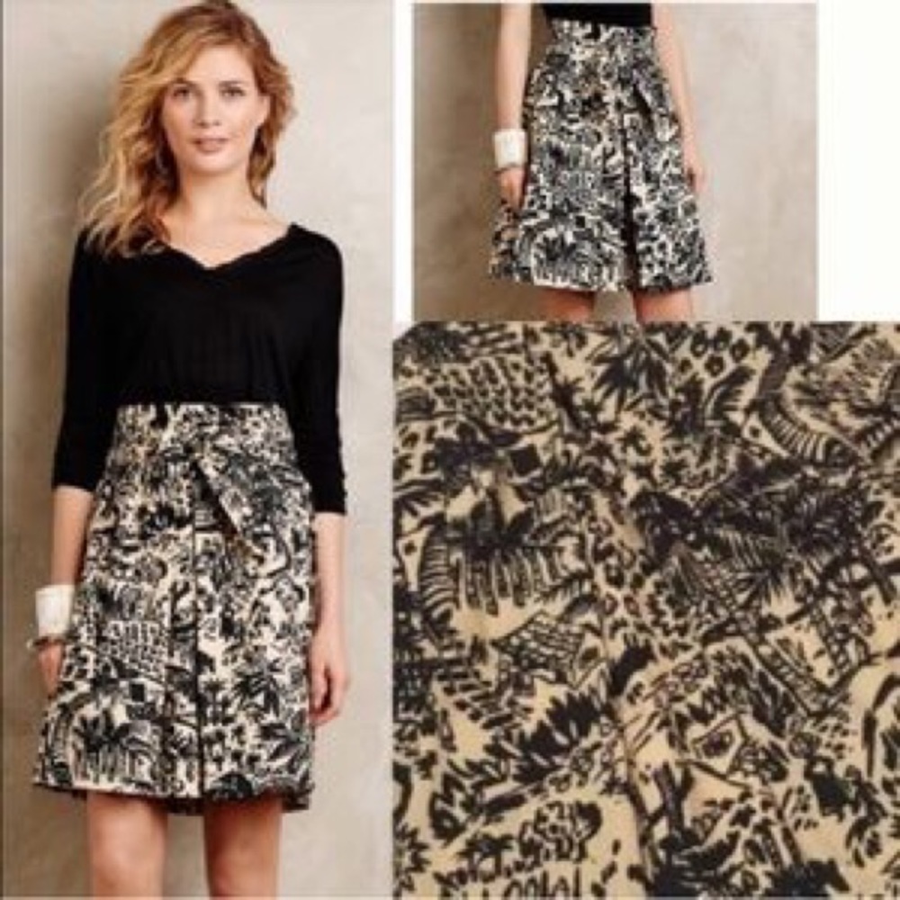 Anthropologie Cory Lynn Calter Belted Tie Skirt, Like New! Sz 6