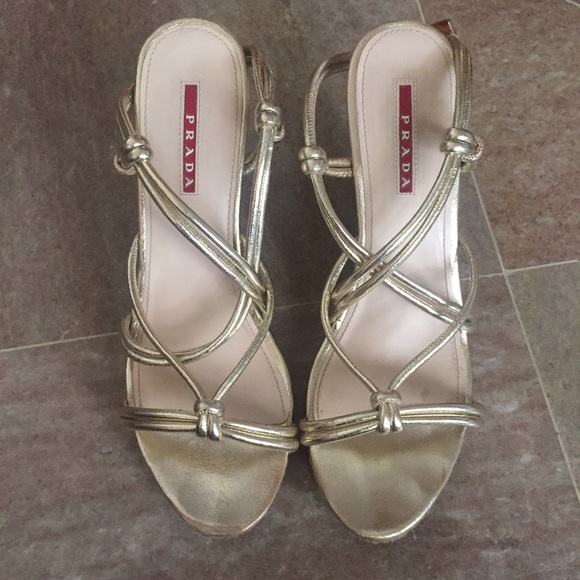 Prada gold wedge - Picture 1 of 5