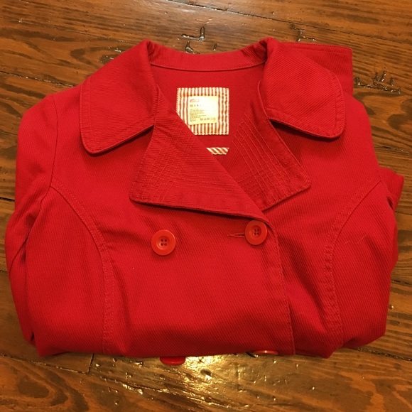 ❤Classic red pea coat style jacket ❤ - Picture 3 of 5