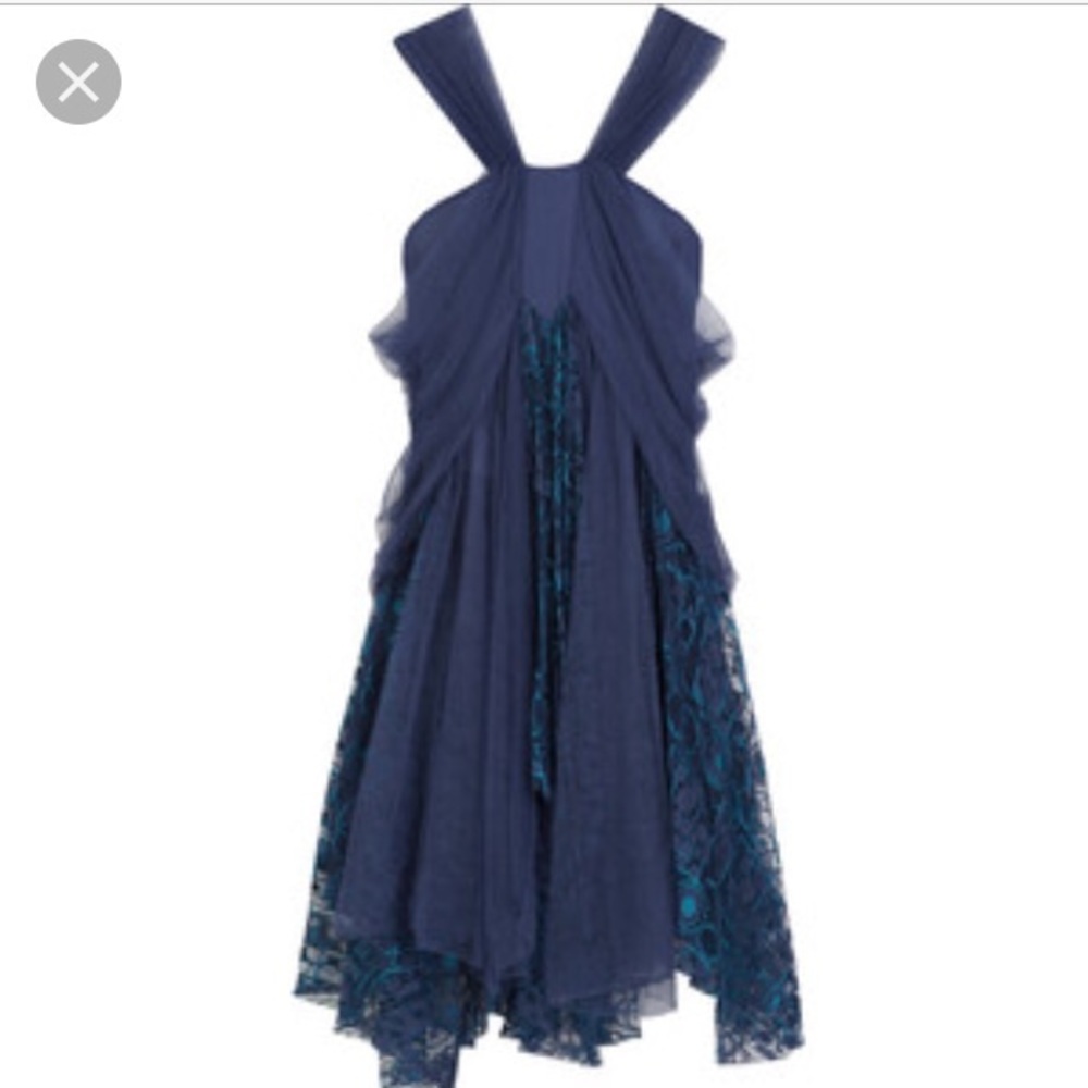 NWT Anna Molinari blue lace Cocktail dress. $900