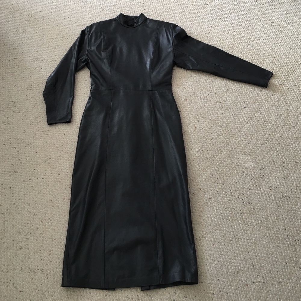 Leather dress, lined, soft high quality leather