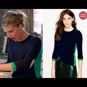 JCrew Cashmere Blend Sweater with Elbow Patches