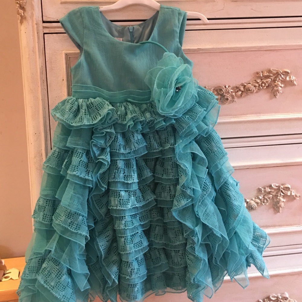 Isobella & Chloe teal dress w Matching Headband!🎀