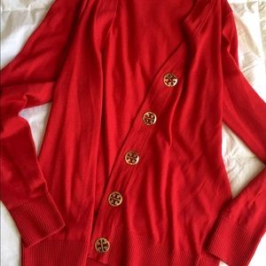 Red Tory Burch Cardigan size small