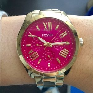 Fossil Pink and Gold Watch