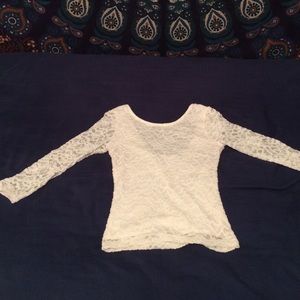 White lace long sleeve top