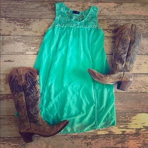 👗 Very Pretty Turquoise Crochet Dress 👗