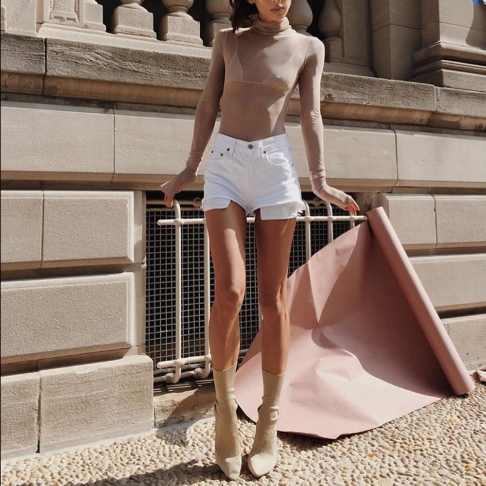 🌺Arden Nude Pointy Ankle Sock Bootie - Picture 3 of 8