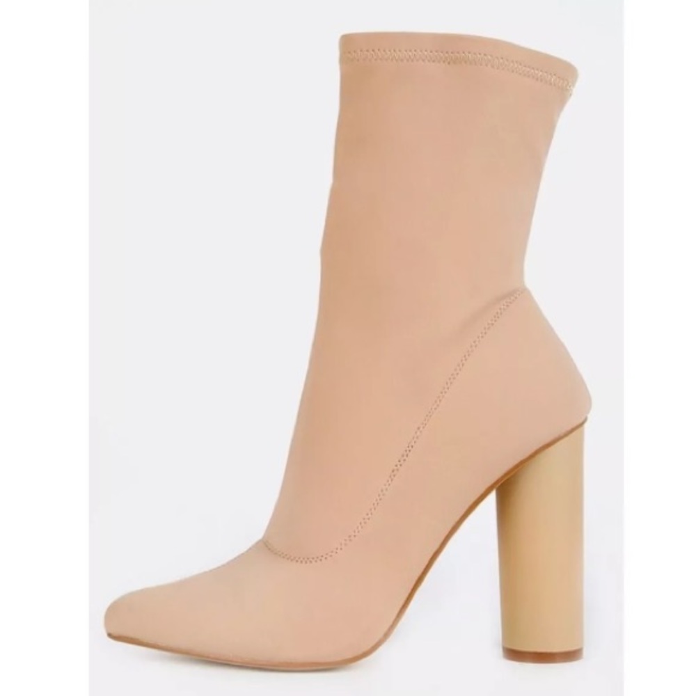 🌺Arden Nude Pointy Ankle Sock Bootie - Picture 5 of 8