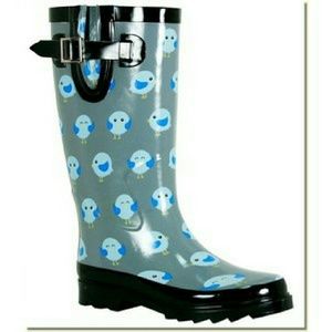 Chooka baby blue bird rain boots