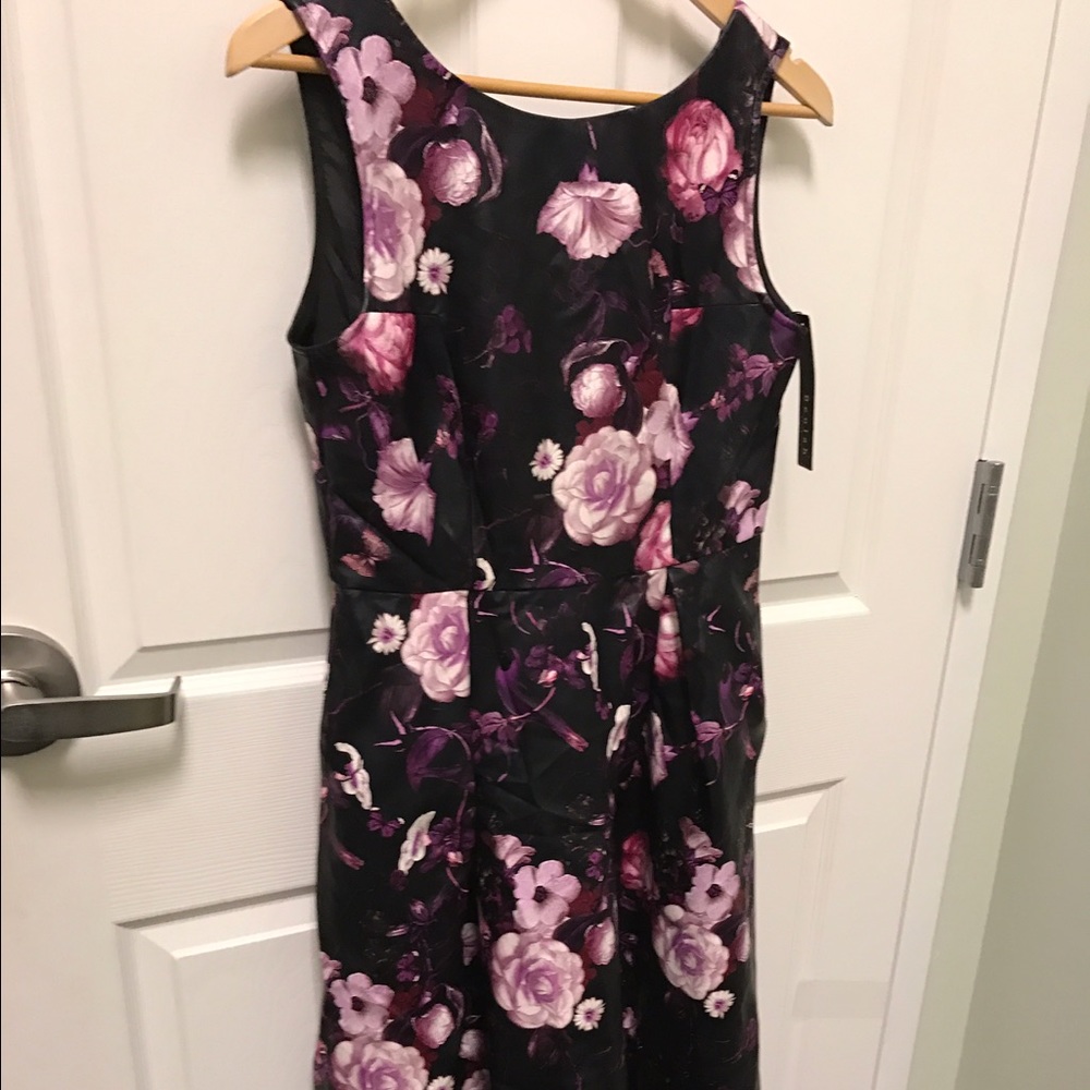 Beulah black faux leather midi dress