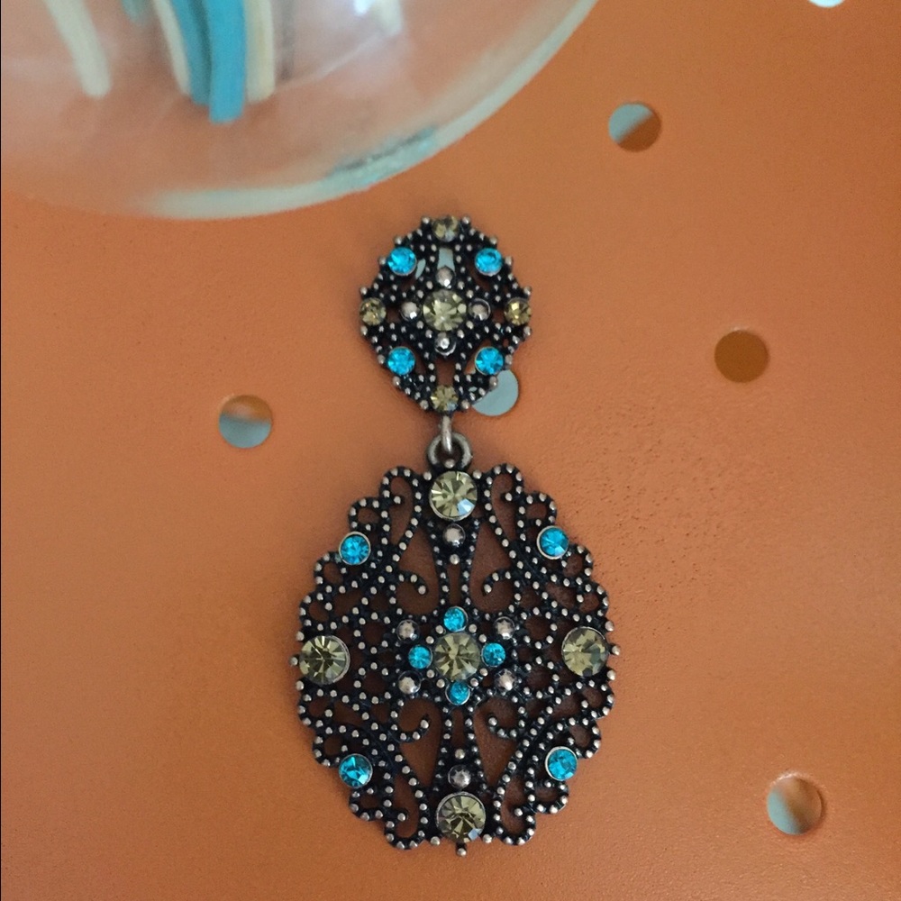 Bronze blue stone chandeliers!