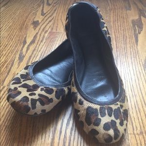 Tory Burch Eddie Leopard Haircalf Ballet Flat