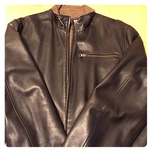 Men's brown leather jacket