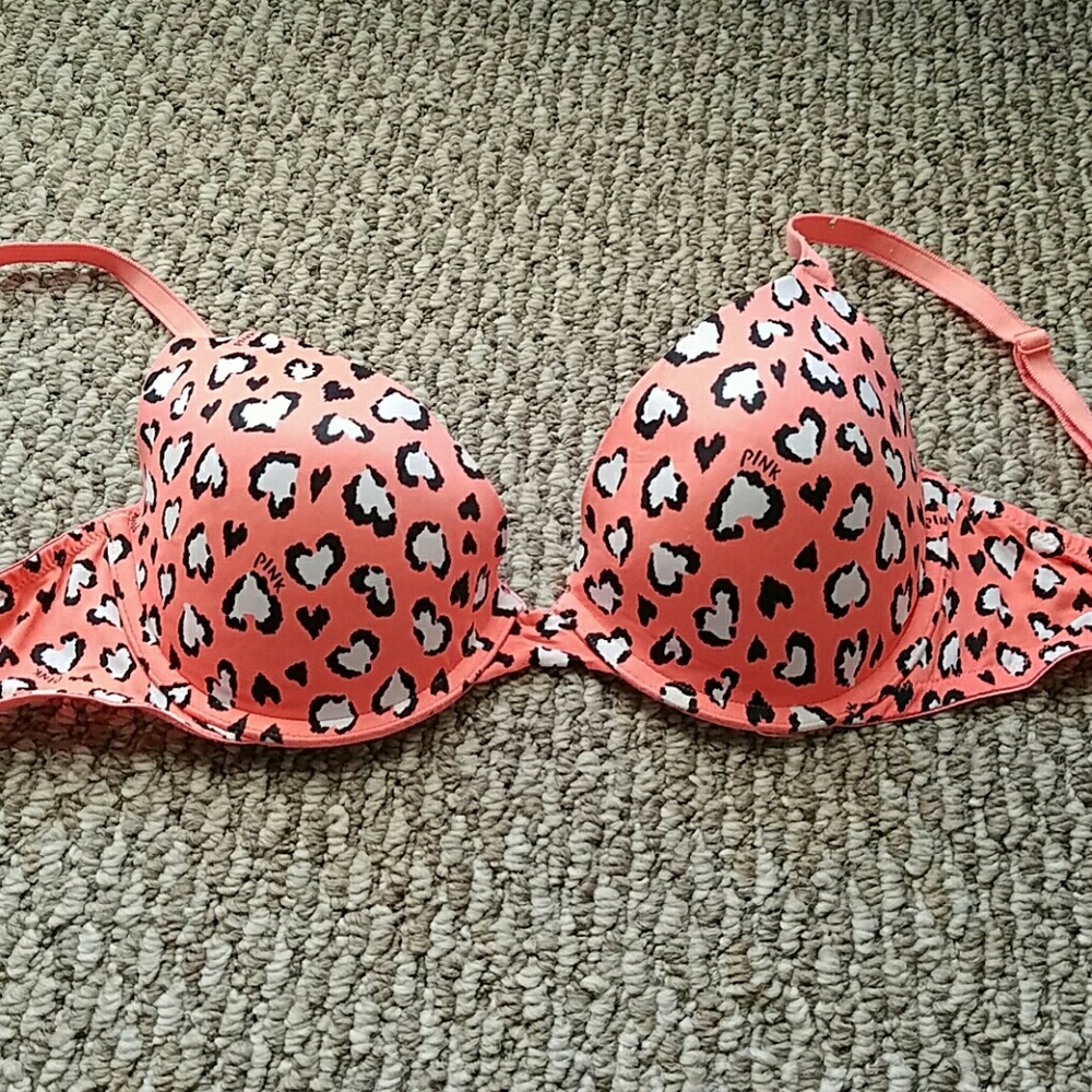 Pink push up bra