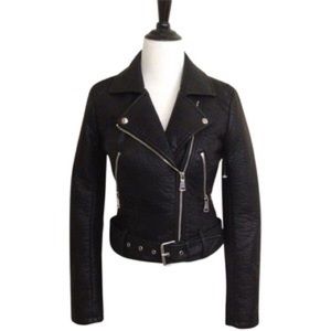 Bebe Shrunken Moto Jacket XS