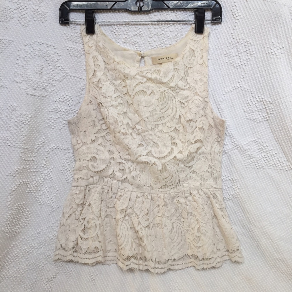 Ivory Lace Peplum Blouse