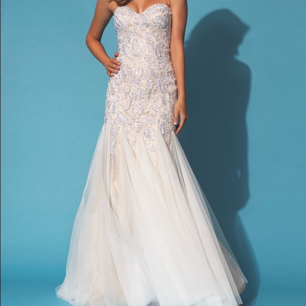 White/Nude Jovani Gown