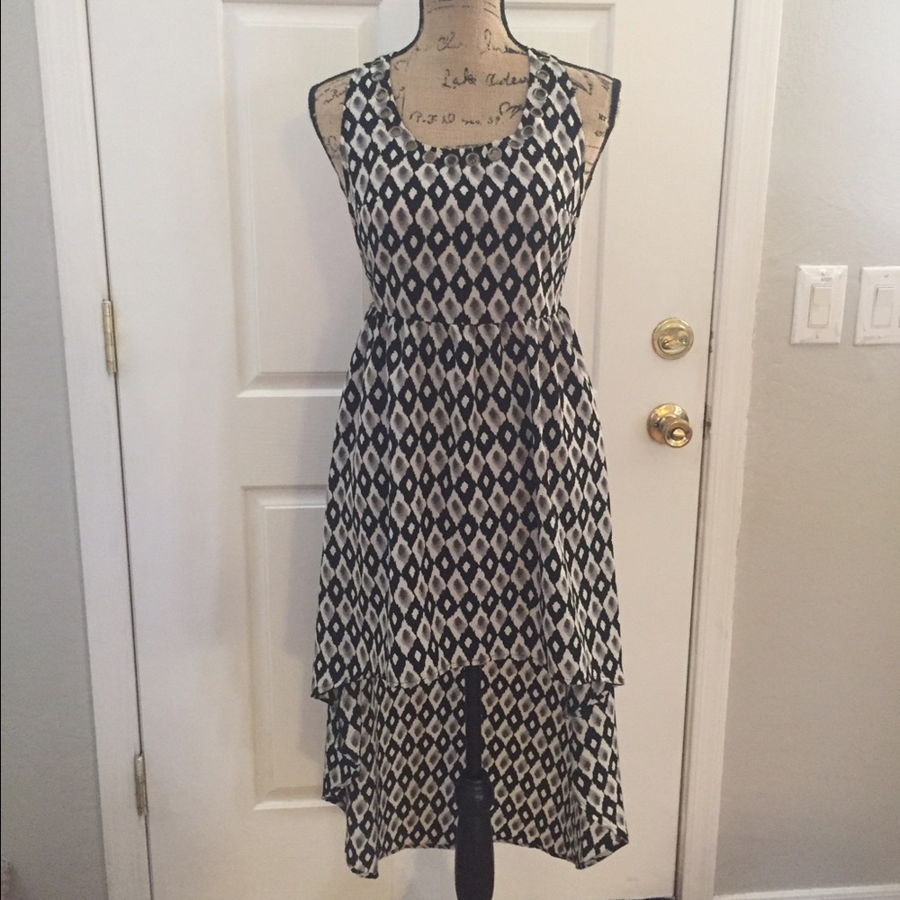 Millau Patterned high low racer back dress S