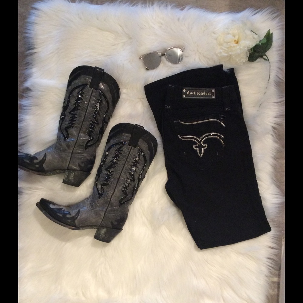 Rock Revival Jeans Black Bling