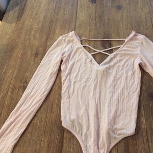 Baby pink strappy body suit