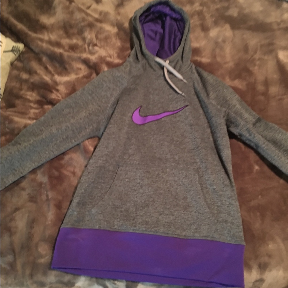 Grey and purple Nike hoodie