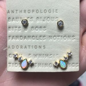 Anthropologie Opal Earring Set