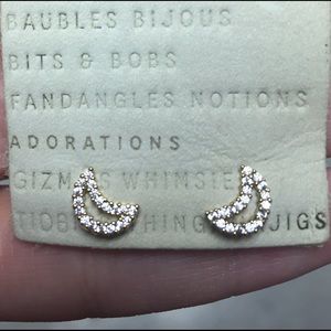 Anthropologie Silver Moon Earrings