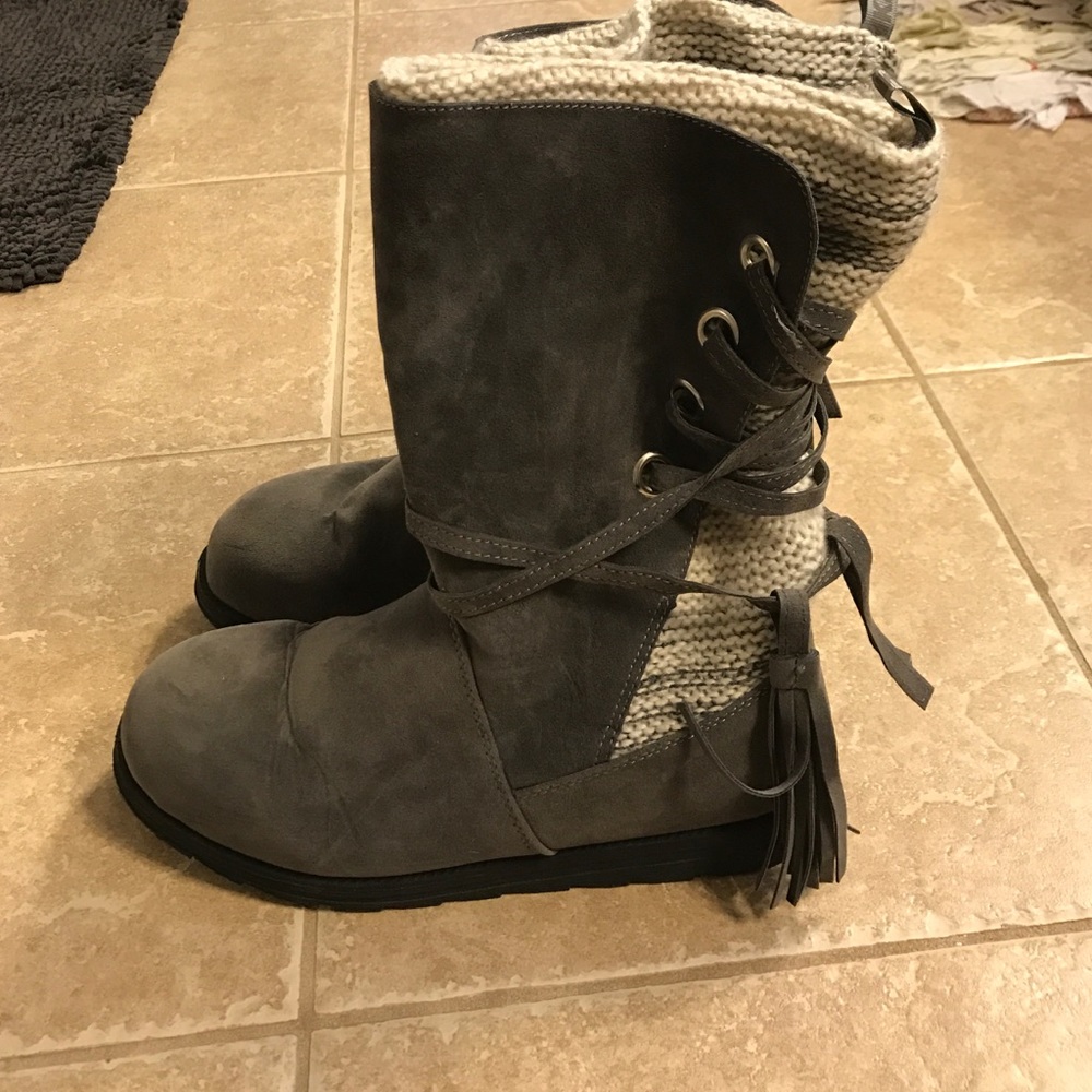 Gray Snow Boots