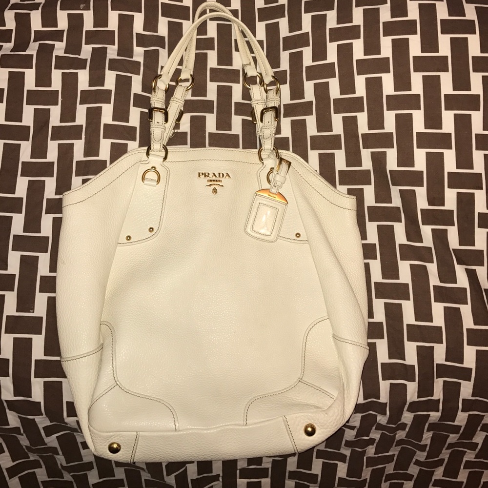 Prada Bag White with gold accents