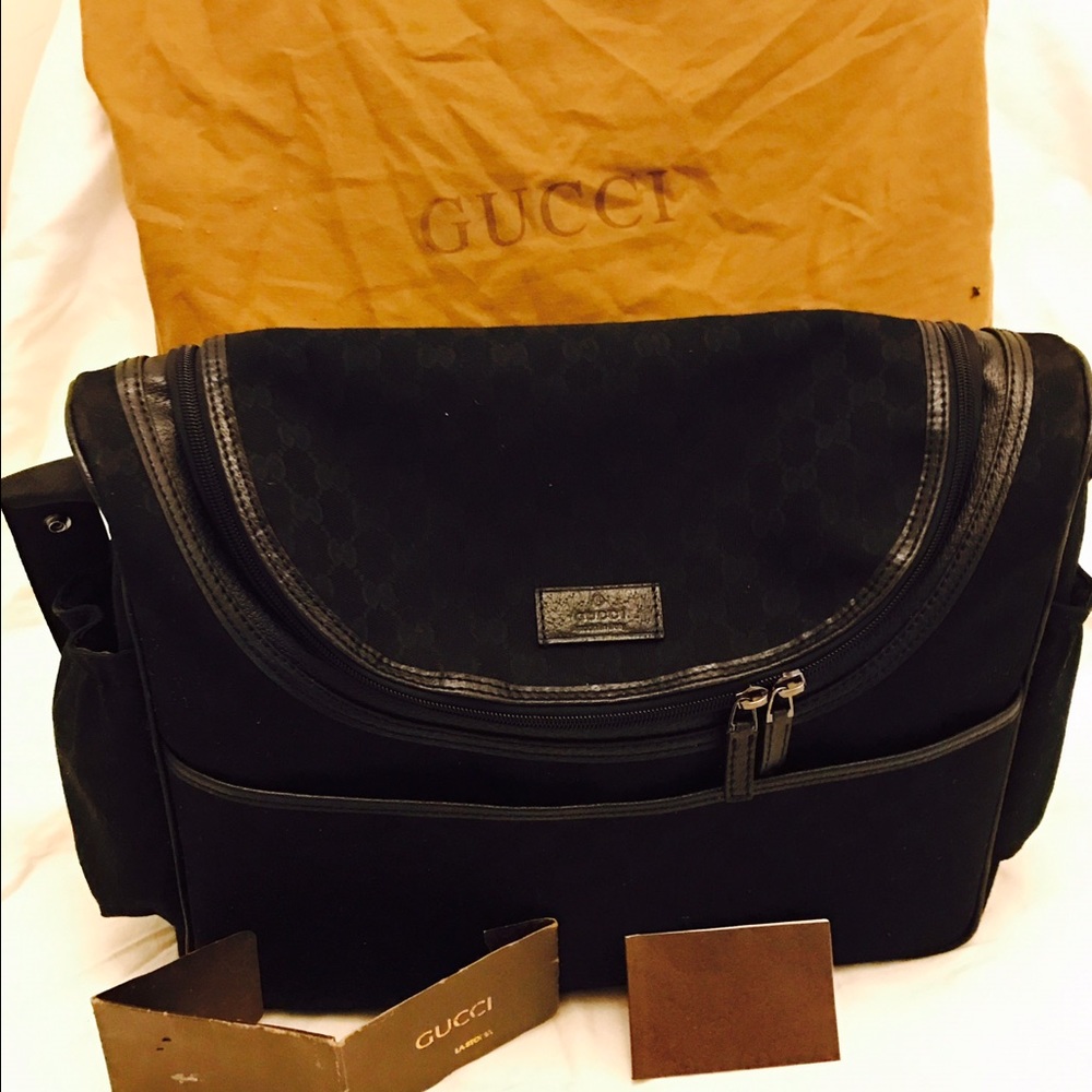 Gucci diaper bag in black retail $1100