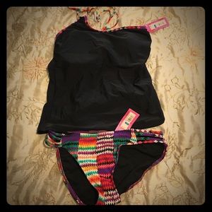 Xhilaration one-shoulder tankini