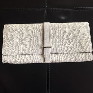 Authentic Tumi white crocodile clutch bag