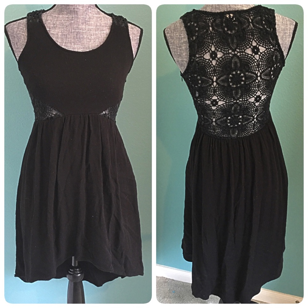 Little Black Dress High Low Crochet waist & back