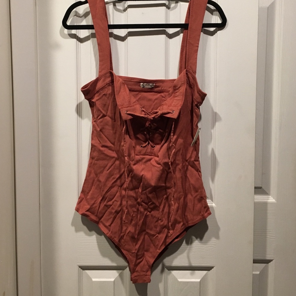 Free People Lace Up Bodysuit