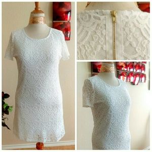 Ambiance Dresses - ⬇White Lace Dress w/ Gold Hardware Ambiance Dresses - ⬇White Lace Dress w/ Gold Hardware
