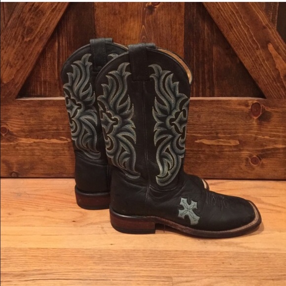 Tony Lama Shoes - Tony Lama Black Boots with cross