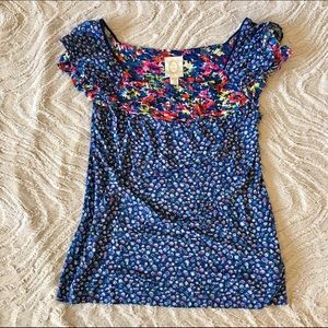 Anthropologie Ric Rac Floral Blouse