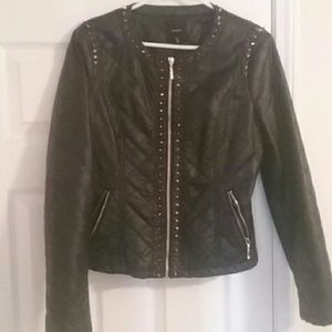Studded black leather jacket