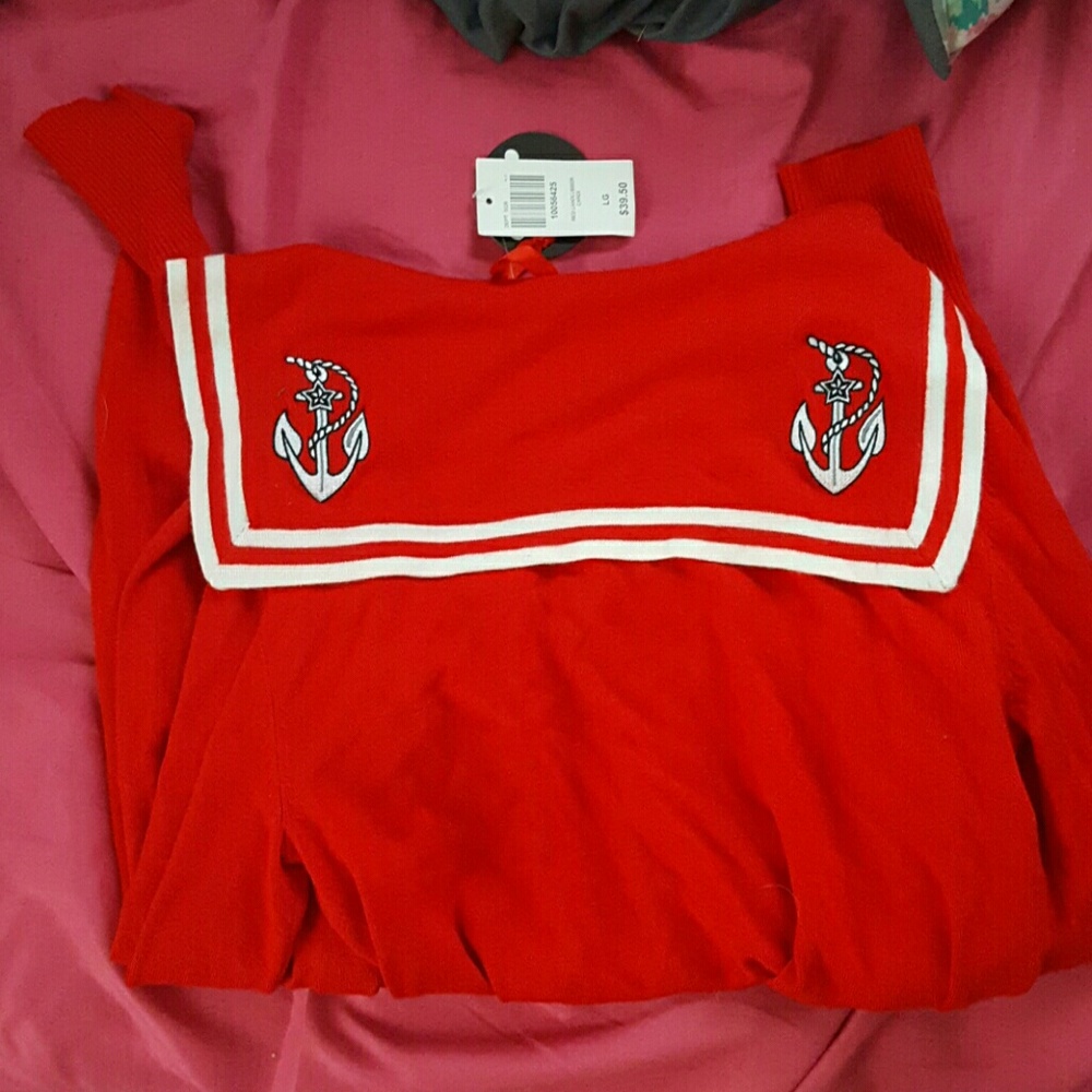 Cute Red Sailor Cardigan!