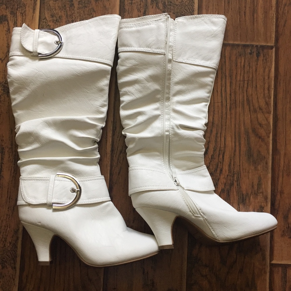Top Moda White leader boots